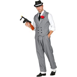 Widmann Gray Gangster Costume with Tie - Costume Widmann Gray Gangster Costume with Tie - Costume