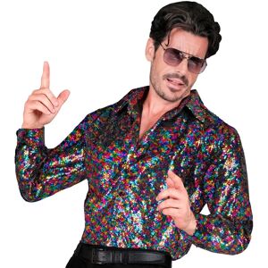 Finidi Men’s Multicolor Sequin Shirt - Costume Finidi Men’s Multicolor Sequin Shirt - Costume