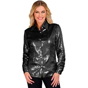 Finidi Black Sequin Shirt - Women's Party Top S/M Finidi Black Sequin Shirt - Women's Party Top S/M