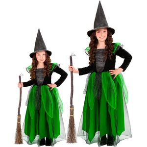 Widmann Green Witch Kids Costume - Dress & Hat - Children’s Fancy Dress Widmann Green Witch Kids Costume - Dress & Hat - Children’s Fancy Dress