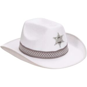 Witte Sheriff Felt Hoed - Unisex Kostuummateriaal Witte Sheriff Felt Hoed - Unisex Kostuummateriaal