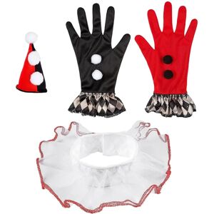 WIDMANN Harlekijn Accessoire Set - Mini Hoed, Handschoenen & Kraag WIDMANN Harlekijn Accessoire Set - Mini Hoed, Handschoenen & Kraag