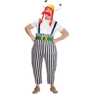 Costume di Obelix vichingo con pantaloni maxi, bretelle, elmo, baffi - Costumi Costume di Obelix vichingo con pantaloni maxi, bretelle, elmo, baffi - Costumi