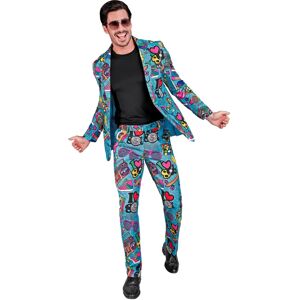 Widmann Turquoise 80s Party Costume - Mens Widmann Turquoise 80s Party Costume - Mens