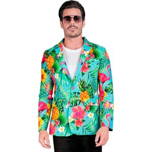 Tropical Party Turquoise Neon Flamingo Jacket - Jacket Tropical Party Turquoise Neon Flamingo Jacket - Jacket