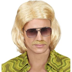 Widmann 70s Dandy Blonde Wig Set with Mustache - Wig Widmann 70s Dandy Blonde Wig Set with Mustache - Wig