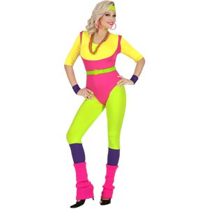 Lacey Wigs 80s Aerobics Teacher Costume - Yellow/Green/Purple Lacey Wigs 80s Aerobics Teacher Costume - Yellow/Green/Purple