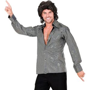 Widmann 70s Disco Shirt Metallic Silver for Men Widmann 70s Disco Shirt Metallic Silver for Men