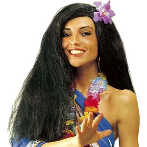 Jadeo Black Hawaiian Woman Wig - Hawaiian Costume Accessory Jadeo Black Hawaiian Woman Wig - Hawaiian Costume Accessory