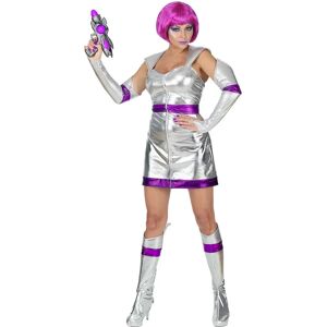 Widmann Space Girl Costume - M - Futuristic Silver and Violet Widmann Space Girl Costume - M - Futuristic Silver and Violet