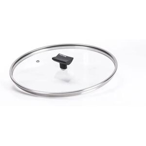 Coperchio in vetro con bordo in acciaio inox Moneta 30cm - Coperchio da cucina Coperchio in vetro con bordo in acciaio inox Moneta 30cm - Coperchio da cucina