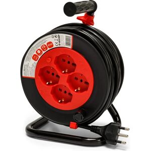 Velamp Reel-It-15 Elektrische verlengkabel met 4 stopcontacten en metalen steun Velamp Reel-It-15 Elektrische verlengkabel met 4 stopcontacten en metalen steun