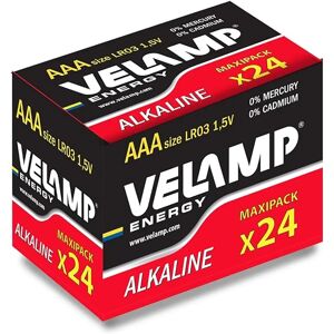 Velamp AAA alkaline batterijen - Verpakking van 24 Velamp AAA alkaline batterijen - Verpakking van 24