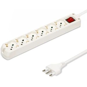 Velamp Eldosa - Verlengsnoer met 6 Stopcontacten, 1,5 m Kabel, Compacte Stekker Velamp Eldosa - Verlengsnoer met 6 Stopcontacten, 1,5 m Kabel, Compacte Stekker