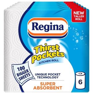 Regina Thirst Pockets Kitchen Roll - 6 Rolls Regina Thirst Pockets Kitchen Roll - 6 Rolls