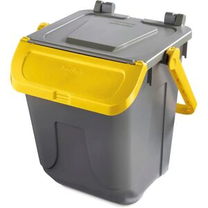 Mobil Plastic Ekologiczny Kosz na śmieci - 25L - Szary/Żółty - Wewnątrz/Zewnątrz Mobil Plastic Ekologiczny Kosz na śmieci - 25L - Szary/Żółty - Wewnątrz/Zewnątrz