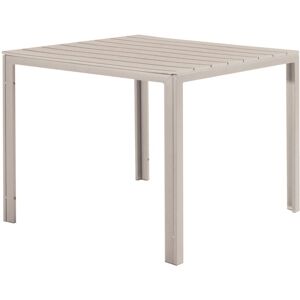 Tavolo da Giardino Beige Tenerife di VerdeLook - Quadrato, Effetto Legno HDPE, Metallo Tavolo da Giardino Beige Tenerife di VerdeLook - Quadrato, Effetto Legno HDPE, Metallo