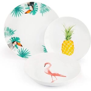 Excelsa Tropical 18-Piece Porcelain Dinnerware Set - Dinnerware Excelsa Tropical 18-Piece Porcelain Dinnerware Set - Dinnerware