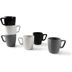 Excelsa Eclipse Set mit 6 Keramik-Tassen - 230 ml - Weiß, Schwarz, Grau Excelsa Eclipse Set mit 6 Keramik-Tassen - 230 ml - Weiß, Schwarz, Grau