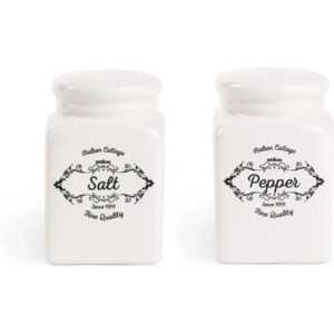 Excelsa Salt and Pepper Set - Ceramic, White - Kitchen Accessories Excelsa Salt and Pepper Set - Ceramic, White - Kitchen Accessories