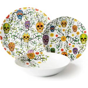 Excelsa Calavera Colorful Dinnerware Set - 18 Pieces - Dinnerware Set Excelsa Calavera Colorful Dinnerware Set - 18 Pieces - Dinnerware Set