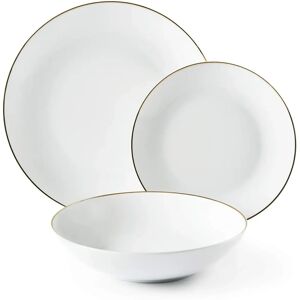 Excelsa White Gold Rim 18-Piece Dinnerware Set Excelsa White Gold Rim 18-Piece Dinnerware Set