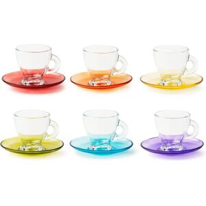 Ensemble de Café Istanbul Excelsa - Verre Coloré 9cl - 6 Tasses & Sous-tasses - Publicité Ensemble de Café Istanbul Excelsa - Verre Coloré 9cl - 6 Tasses & Sous-tasses - Publicité