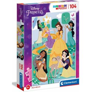 Clementoni Disney Princess Puzzle - 104 Pieces - Supercolor - for Kids Clementoni Disney Princess Puzzle - 104 Pieces - Supercolor - for Kids