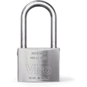 Viro 375 Marine Hangslot - Lange Boge, 40mm Messing Staal Viro 375 Marine Hangslot - Lange Boge, 40mm Messing Staal