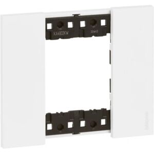 Plaque murale Bticino KA4802KW - 2 modules, Blanc, Design moderne - Publicité Plaque murale Bticino KA4802KW - 2 modules, Blanc, Design moderne - Publicité