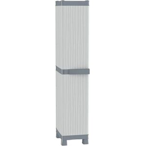 Jobgar Gray Resin Storage Cabinet - 4 Shelves - Compact & Lockable Jobgar Gray Resin Storage Cabinet - 4 Shelves - Compact & Lockable