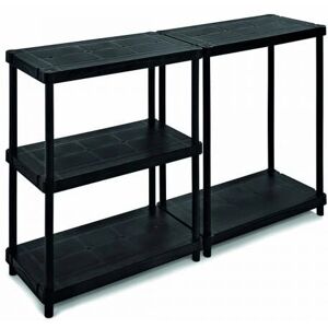 Scaffale in Resina Nera Terry - 5 Ripiani, Piedini Regolabili, Facile da Montare Scaffale in Resina Nera Terry - 5 Ripiani, Piedini Regolabili, Facile da Montare