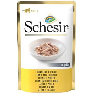 Schesir Thon avec Filets de Poulet en Gelée - Aliments pour chats - Publicité Schesir Thon avec Filets de Poulet en Gelée - Aliments pour chats - Publicité
