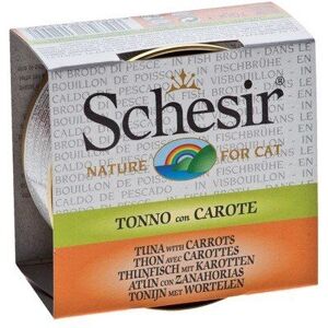 Nourriture pour chat Schesir - Thon aux Carottes en Bouillon - 70g Nourriture pour chat Schesir - Thon aux Carottes en Bouillon - 70g