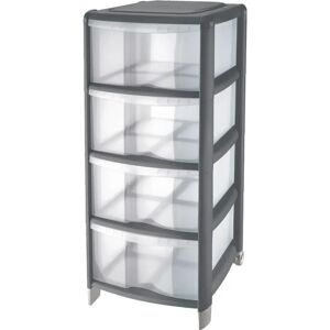 Cassettiera in Bambù Grigia a 4 Cassetti - Mobili Tontarelli Cassettiera in Bambù Grigia a 4 Cassetti - Mobili Tontarelli