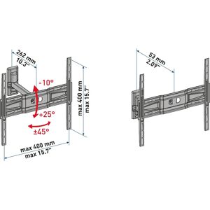 Meliconi ER400 TV Wall Mount - Supports 40-55 inch, Tilt & Swivel Meliconi ER400 TV Wall Mount - Supports 40-55 inch, Tilt & Swivel