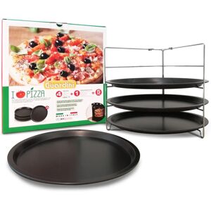 GUARDINI Set med 4 non-stick pizzamallar - 28cm - Bricka och Stöd GUARDINI Set med 4 non-stick pizzamallar - 28cm - Bricka och Stöd