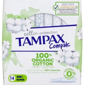 Tampons Compact en Coton Bio Tampax - 14 pièces Tampons Compact en Coton Bio Tampax - 14 pièces