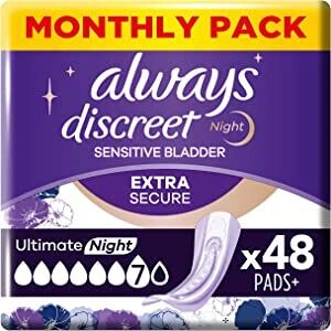 Always Discreet Ultimate Night Incontinence Pad Woman - Night & High Absorbency Always Discreet Ultimate Night Incontinence Pad Woman - Night & High Absorbency