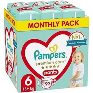 Culottes Pampers Premium Care Taille 6 - Couches jetables 15-25kg, 93 pcs - Publicité Culottes Pampers Premium Care Taille 6 - Couches jetables 15-25kg, 93 pcs - Publicité