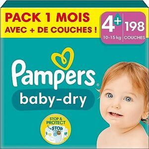 Pampers Baby-Dry Größe 4+ Windeln - Auslaufsicher für 4-18 Monate Pampers Baby-Dry Größe 4+ Windeln - Auslaufsicher für 4-18 Monate