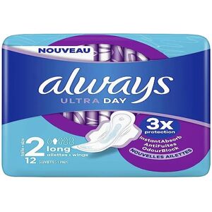 Always Ultra Jour Serviettes Longues avec Ailettes Taille 2 - 12 Serviettes - Publicité Always Ultra Jour Serviettes Longues avec Ailettes Taille 2 - 12 Serviettes - Publicité