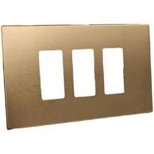 Vimar 08637.BR Wall Plate - 3-Module, Anodized Aluminum, Bronze Vimar 08637.BR Wall Plate - 3-Module, Anodized Aluminum, Bronze