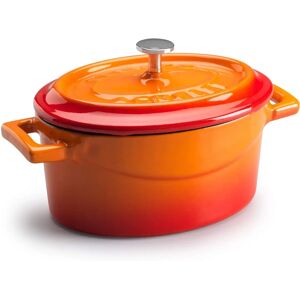 Pentole Agnelli Mini Oval Gjutjärnsgryta - Orange - 12x9cm - 0,4L Pentole Agnelli Mini Oval Gjutjärnsgryta - Orange - 12x9cm - 0,4L