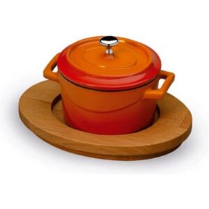 Bandeja de madera Agnelli para mini cazuela - 10cm Bandeja de madera Agnelli para mini cazuela - 10cm