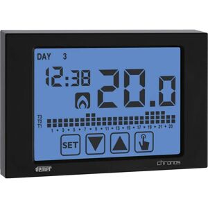 Vemer VE454500 Chronos 230V Digital Wall Thermostat - Touch Screen, Weekly Program, Black Vemer VE454500 Chronos 230V Digital Wall Thermostat - Touch Screen, Weekly Program, Black