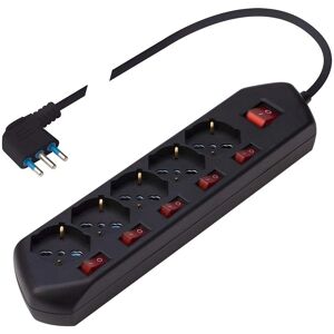 Multiprise Poly Pool - 5 Prises Pluristandard - 5 Interrupteurs Multiprise Poly Pool - 5 Prises Pluristandard - 5 Interrupteurs