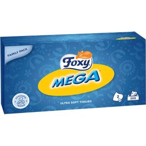 Foxy Mega Celulosa Blanca - Pañuelos Faciales 200 Unidades Foxy Mega Celulosa Blanca - Pañuelos Faciales 200 Unidades
