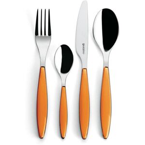 Guzzini 24-Piece Orange Stainless Steel Flatware Set Guzzini 24-Piece Orange Stainless Steel Flatware Set