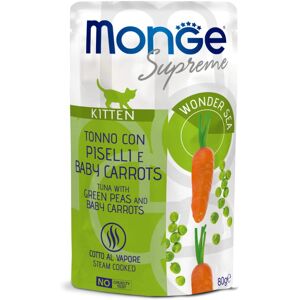 Marca Monge Supreme Kitten Tonno, Piselli & Carote - Gatto 80g Marca Monge Supreme Kitten Tonno, Piselli & Carote - Gatto 80g
